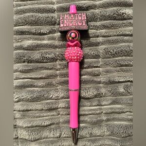 Vibrant Pink Pen with Bejeweled Topper